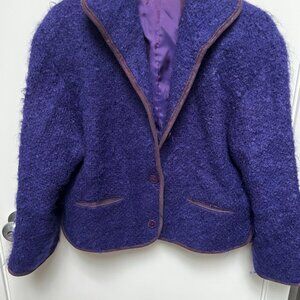 Anne Kleine II Vintage Mohair/Wool Jacket with Suede Trim